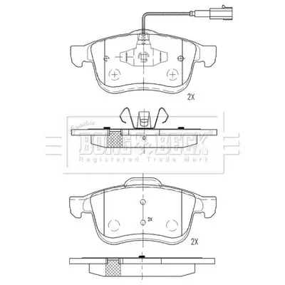 Handler.Part Brake pad set, disc brake BORG & BECK BBP2558 2