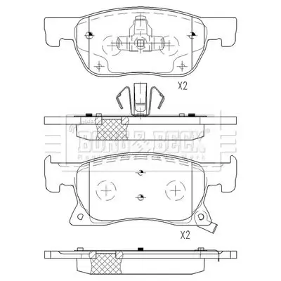 Handler.Part Brake pad set, disc brake BORG & BECK BBP2567 2