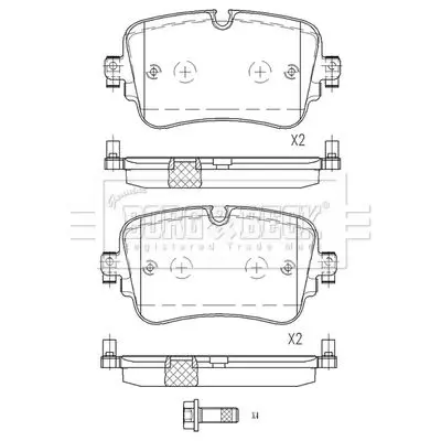 Handler.Part Brake pad set, disc brake BORG & BECK BBP2574 2