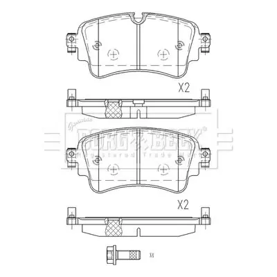 Handler.Part Brake pad set, disc brake BORG & BECK BBP2577 2