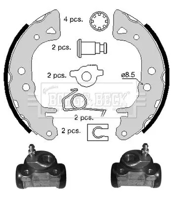 Handler.Part Brake shoe set BORG & BECK BBS1017K 1