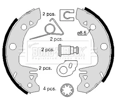 Handler.Part Brake shoe set BORG & BECK BBS6123 1