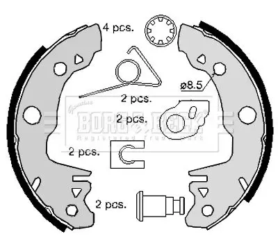 Handler.Part Brake shoe set BORG & BECK BBS6127 1