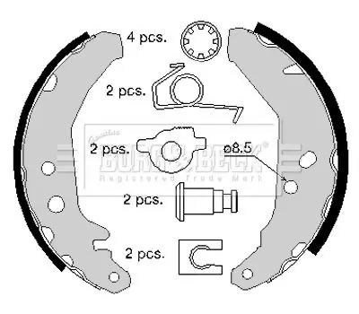 Handler.Part Brake shoe set BORG & BECK BBS6149 1