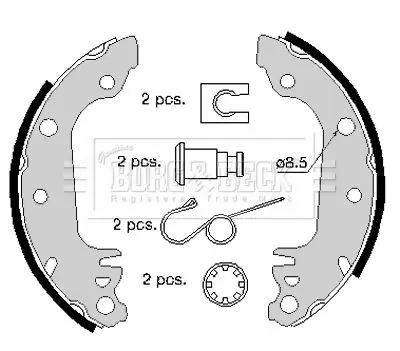 Handler.Part Brake shoe set BORG & BECK BBS6156 1