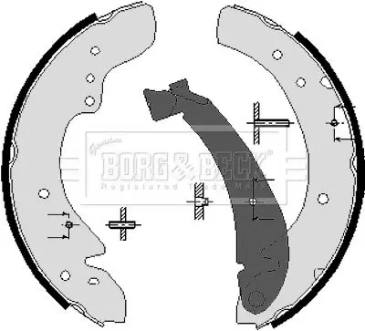 Handler.Part Brake shoe set BORG & BECK BBS6195 2