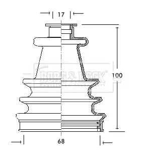 Handler.Part Bellow, driveshaft BORG & BECK BCB2014 1