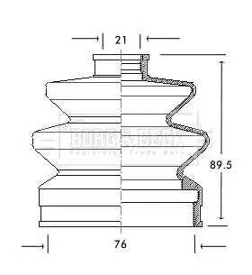 Handler.Part Bellow, driveshaft BORG & BECK BCB2045 1