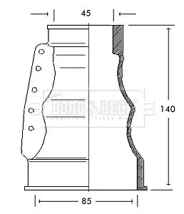 Handler.Part Bellow, driveshaft BORG & BECK BCB2122 1