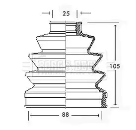 Handler.Part Bellow, driveshaft BORG & BECK BCB2332 1