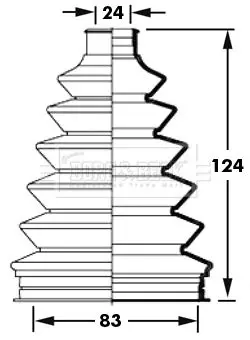 Handler.Part Bellow, driveshaft BORG & BECK BCB2383 1