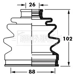 Handler.Part Bellow, driveshaft BORG & BECK BCB2388 1