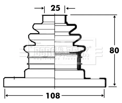 Handler.Part Bellow, driveshaft BORG & BECK BCB2810 1