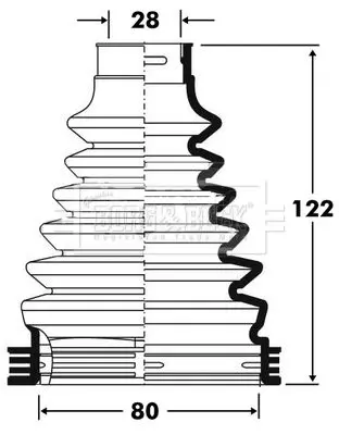 Handler.Part Bellow, driveshaft BORG & BECK BCB2812 1