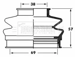 Handler.Part Bellow, driveshaft BORG & BECK BCB6064 2