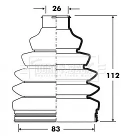 Handler.Part Bellow, driveshaft BORG & BECK BCB6080 1