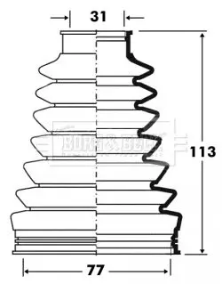 Handler.Part Bellow, driveshaft BORG & BECK BCB2831 1