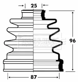 Handler.Part Bellow, driveshaft BORG & BECK BCB2832 1