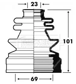 Handler.Part Bellow, driveshaft BORG & BECK BCB2852 1