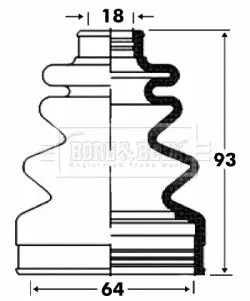 Handler.Part Bellow, driveshaft BORG & BECK BCB2862 1