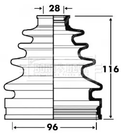 Handler.Part Bellow, driveshaft BORG & BECK BCB2874 1