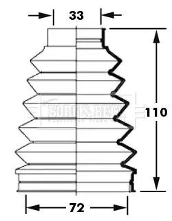 Handler.Part Bellow, driveshaft BORG & BECK BCB6000 1