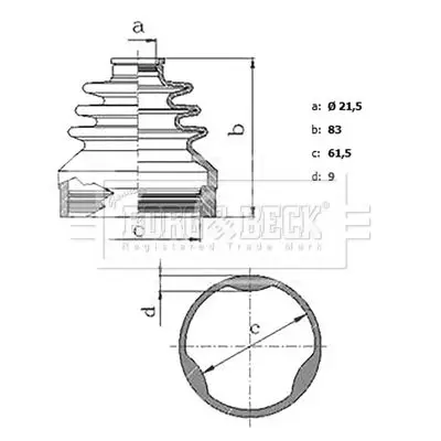 Handler.Part Bellow, driveshaft BORG & BECK BCB6156 2