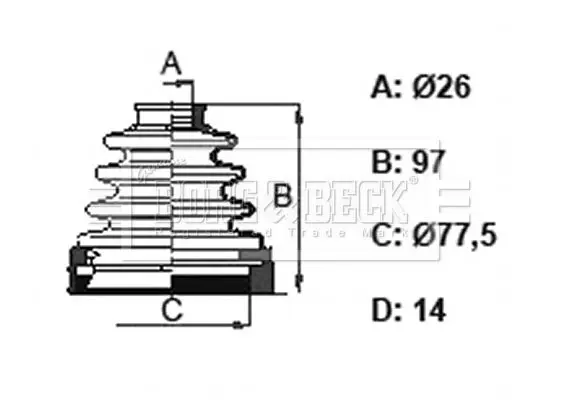 Handler.Part Bellow, driveshaft BORG & BECK BCB6158 1