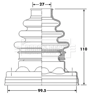 Handler.Part Bellow, driveshaft BORG & BECK BCB6191 1