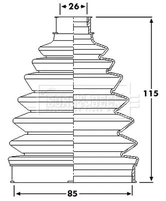 Handler.Part Bellow, driveshaft BORG & BECK BCB6207 1