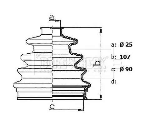 Handler.Part Bellow, driveshaft BORG & BECK BCB6227R 1