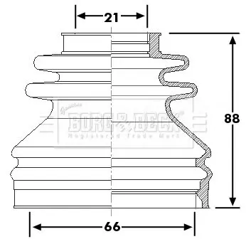 Handler.Part Bellow, driveshaft BORG & BECK BCB6240 1