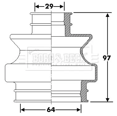 Handler.Part Bellow, driveshaft BORG & BECK BCB6288 2