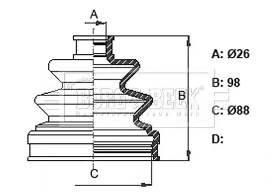 Handler.Part Bellow, driveshaft BORG & BECK BCB6364 1