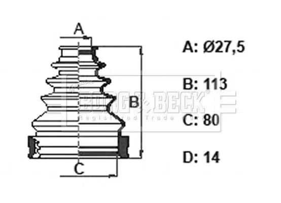 Handler.Part Bellow, driveshaft BORG & BECK BCB6393 1