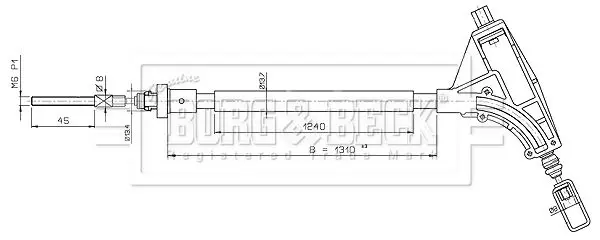 Handler.Part Cable, parking brake BORG & BECK BKB2635 1