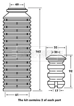 Handler.Part Dust cover kit, shock absorber BORG & BECK BPK7049 1