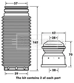 Handler.Part Dust cover kit, shock absorber BORG & BECK BPK7053 1