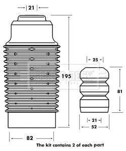 Handler.Part Dust cover kit, shock absorber BORG & BECK BPK7056 1