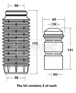 Handler.Part Dust cover kit, shock absorber BORG & BECK BPK7059 2