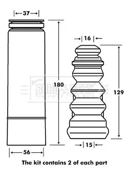 Handler.Part Dust cover kit, shock absorber BORG & BECK BPK7081 2