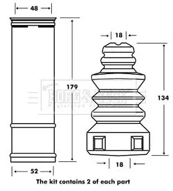 Handler.Part Dust cover kit, shock absorber BORG & BECK BPK7084 2