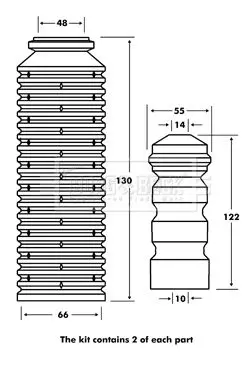 Handler.Part Dust cover kit, shock absorber BORG & BECK BPK7087 1