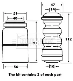 Handler.Part Dust cover kit, shock absorber BORG & BECK BPK7089 2