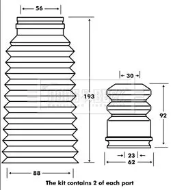 Handler.Part Dust cover kit, shock absorber BORG & BECK BPK7096 1