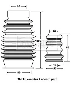 Handler.Part Dust cover kit, shock absorber BORG & BECK BPK7114 1