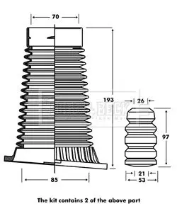 Handler.Part Dust cover kit, shock absorber BORG & BECK BPK7115 1