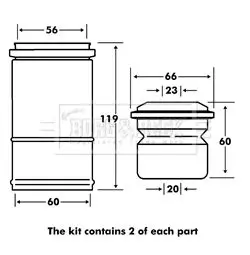 Handler.Part Dust cover kit, shock absorber BORG & BECK BPK7117 1