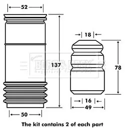 Handler.Part Dust cover kit, shock absorber BORG & BECK BPK7118 1