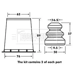 Handler.Part Dust cover kit, shock absorber BORG & BECK BPK7015 1